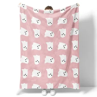 Halloween Ghost Print Flannel Blanket
