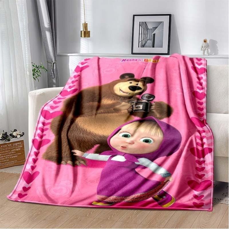 3D Masha And Bear Blanket