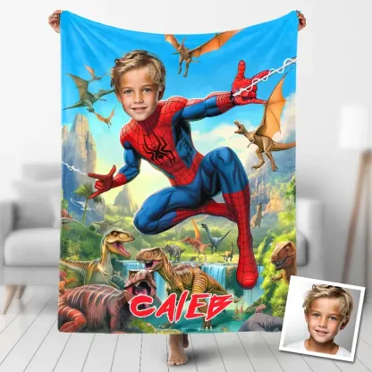 Custom Spiderman Superhero Fleece Blanket
