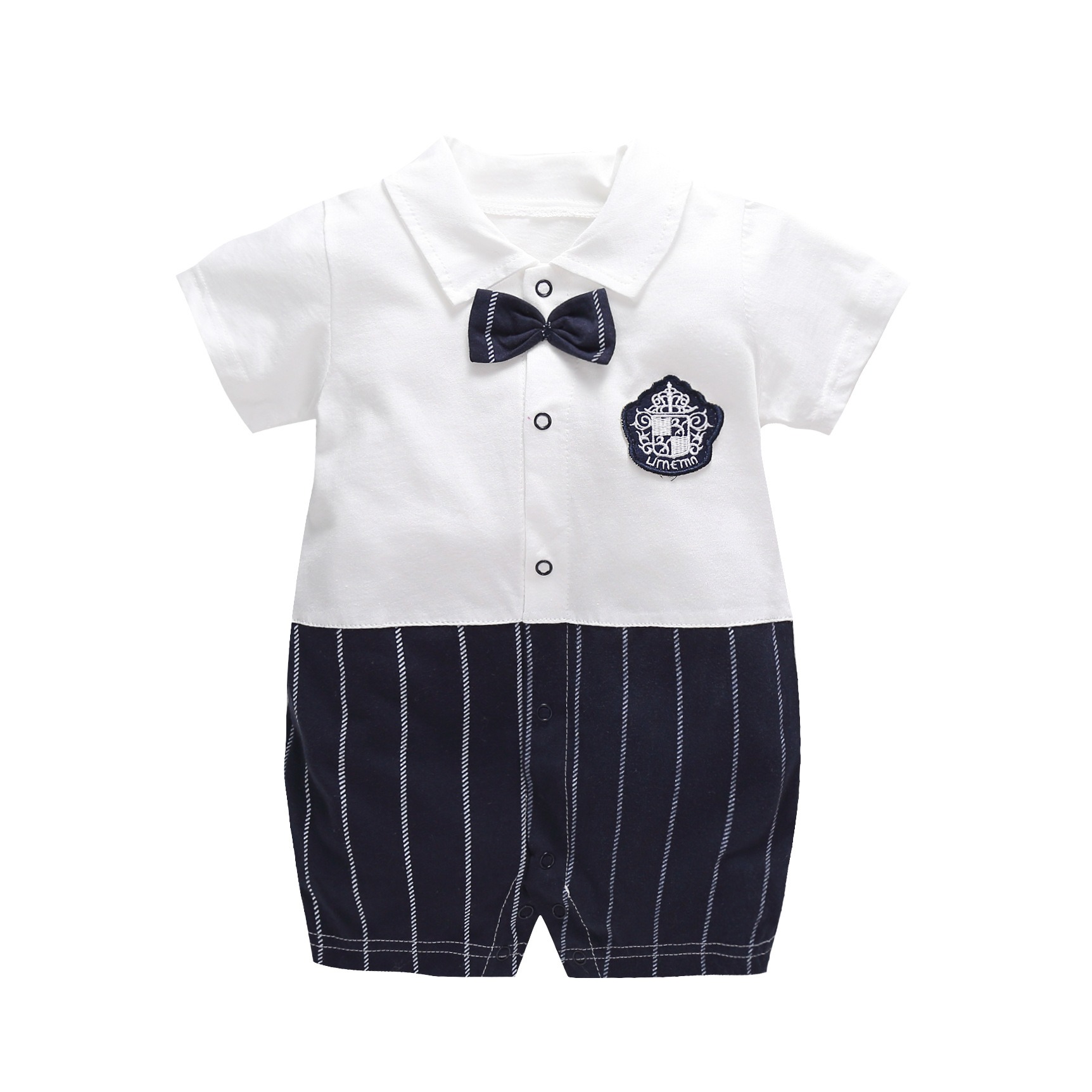 Baby Boy Black & White Academic Jumpsuits