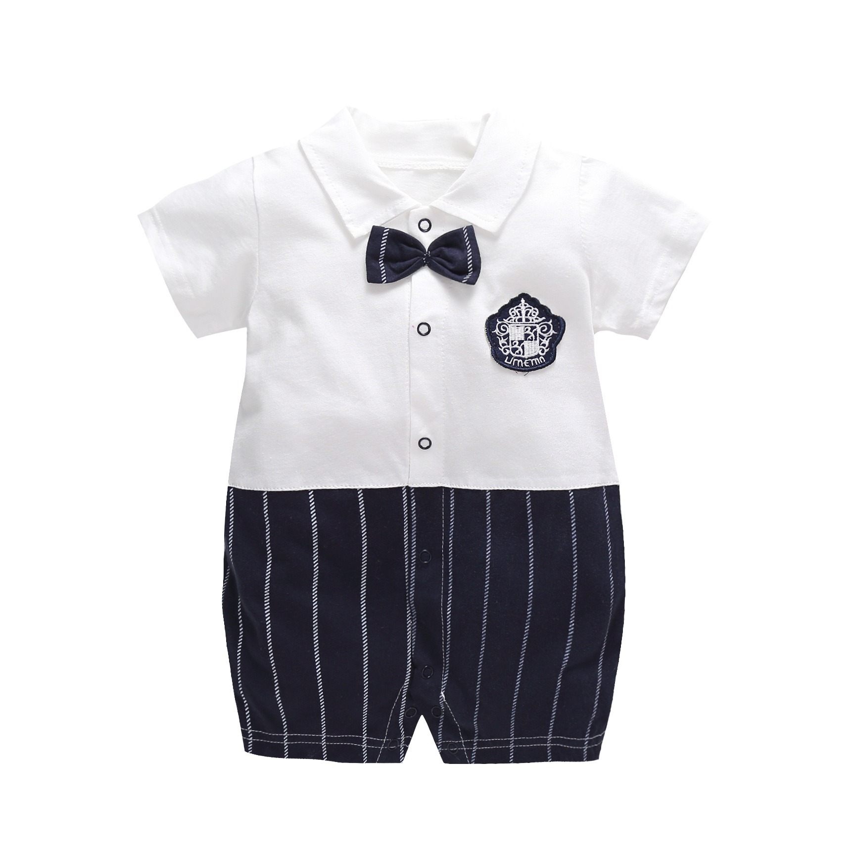 Baby Boy Black & White Academic Jumpsuits