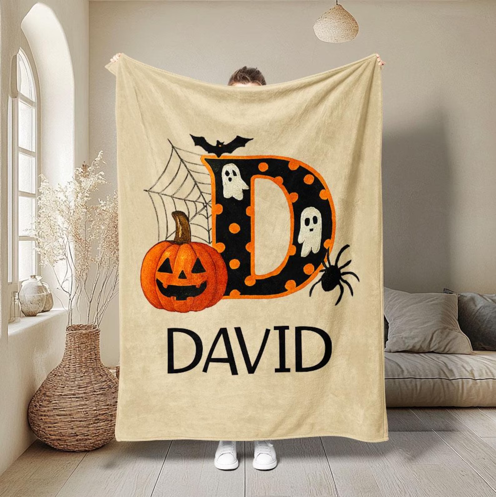 Custom Name Halloween Blanket