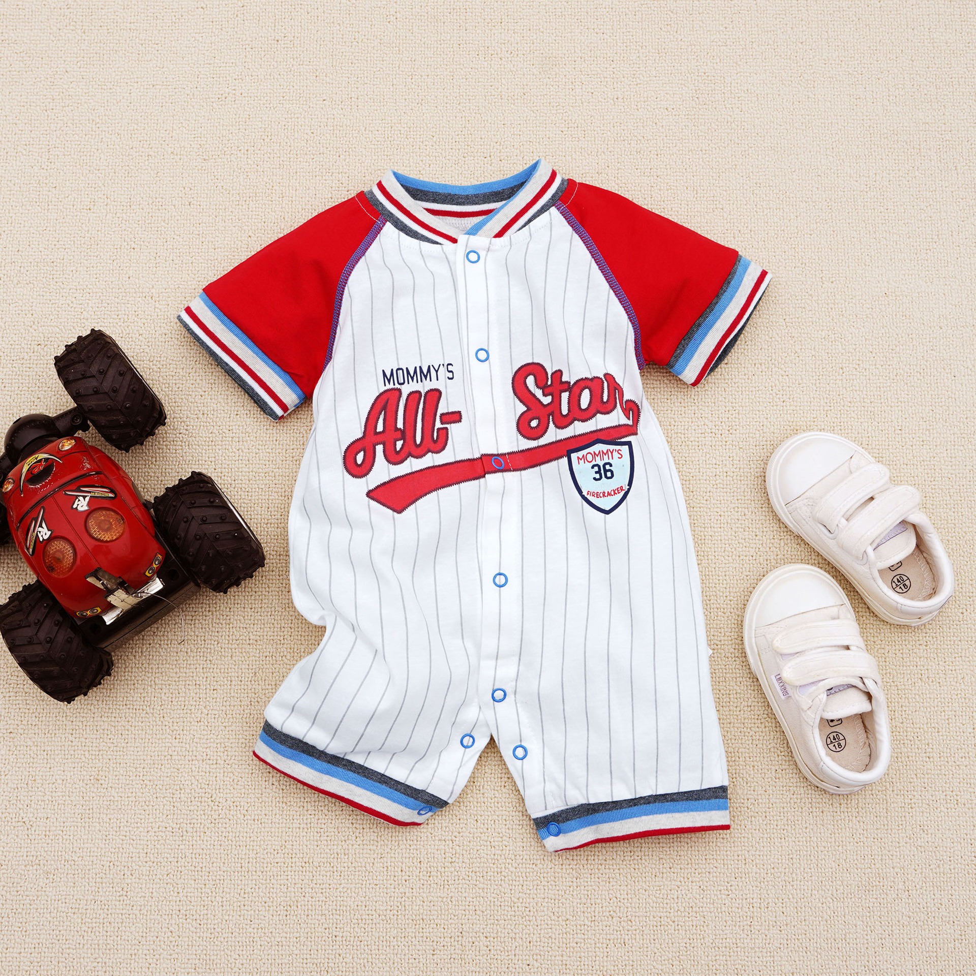 Baby Boys All-Star Romper Short Sleeve Jumpsuits