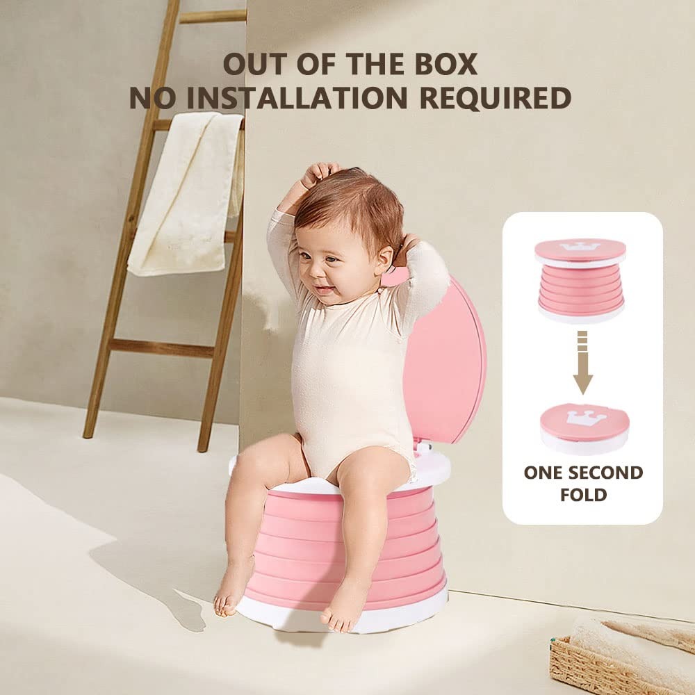 Portable Foldable Potty for Kids – Travel Training Toilet Seat for Car & Outdoor Use