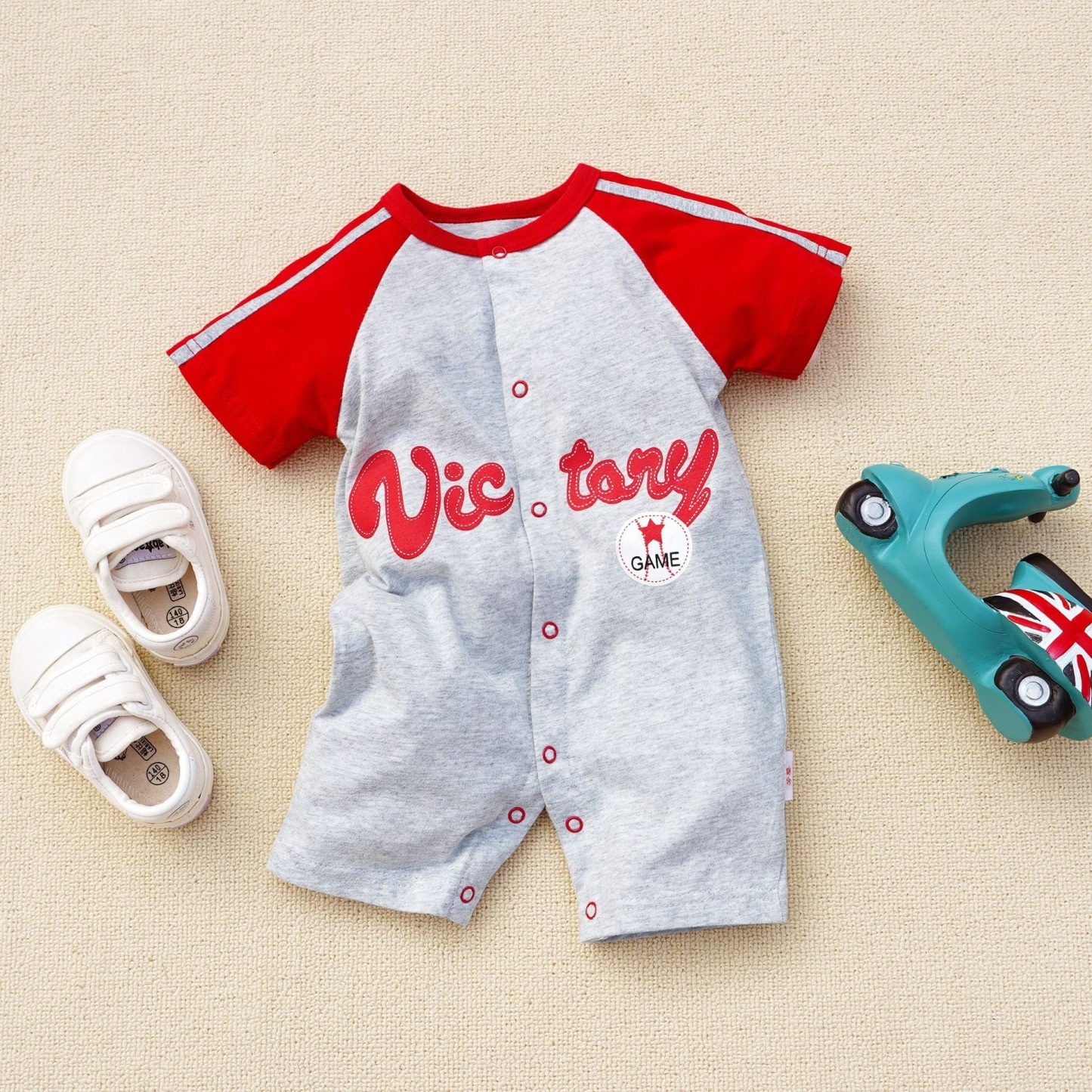 Baby Boys Victory Romper Short Sleeve Jumpsuits