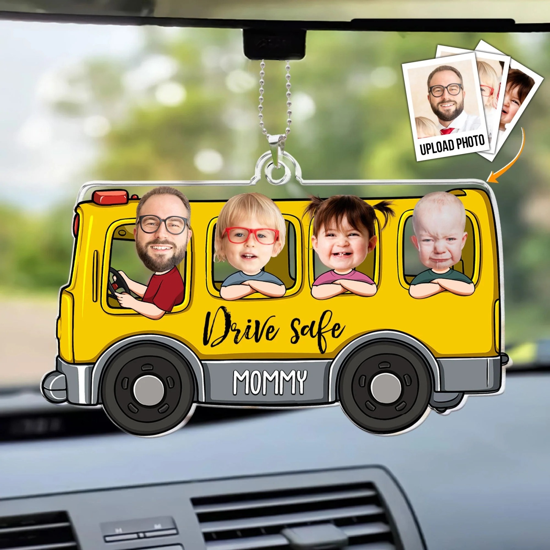 Personalized Photo Rear View Mirror Accessory