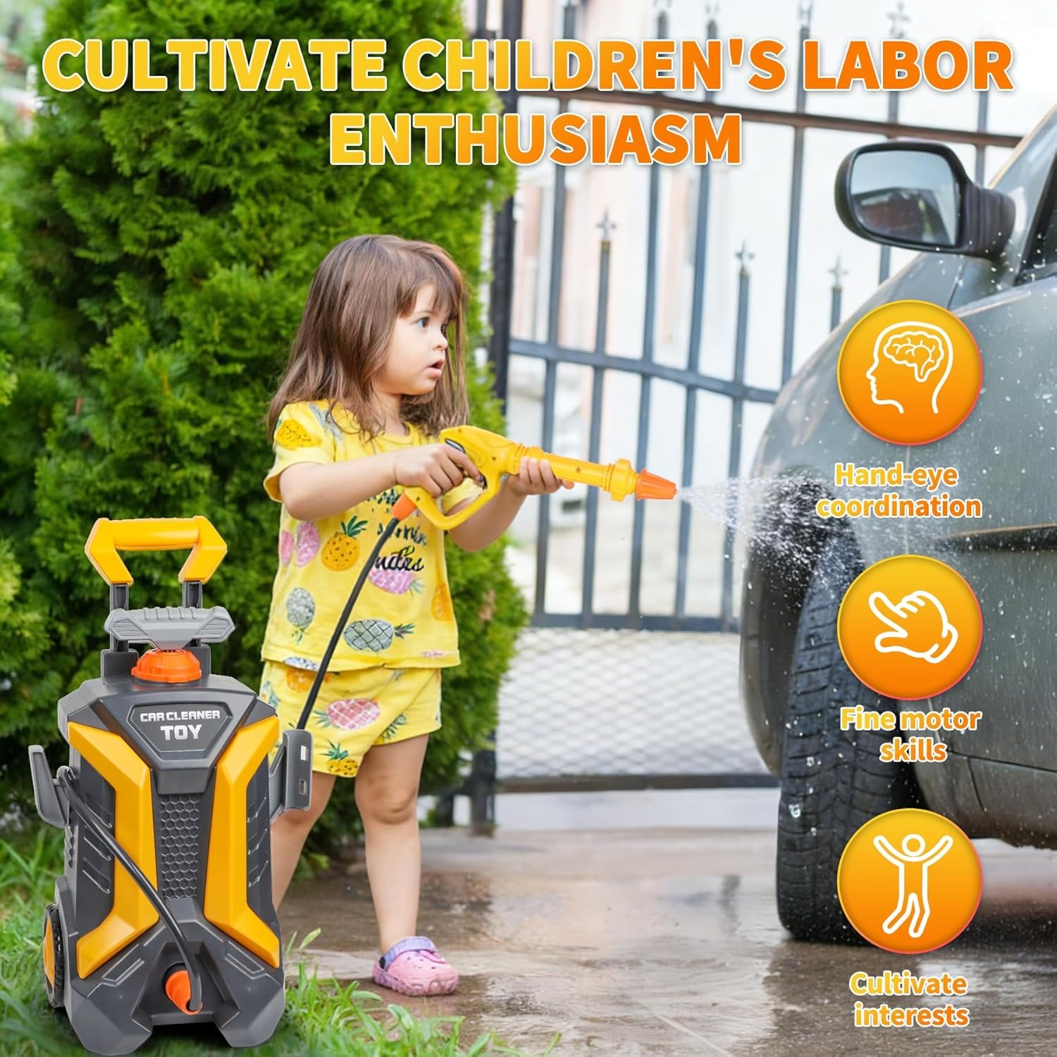 Kids Car Wash Spray Toy Set – Fun Outdoor Water Cleaning Playset for Boys & Girls 🚗💦👶