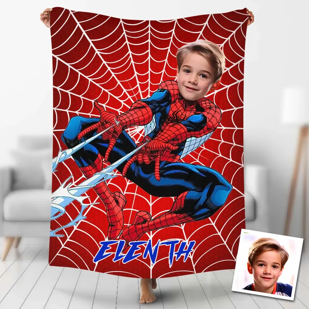 Personalized Spiderman Superhero Fleece Blanket