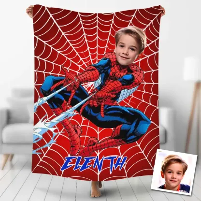 Personalized Spiderman Superhero Fleece Blanket