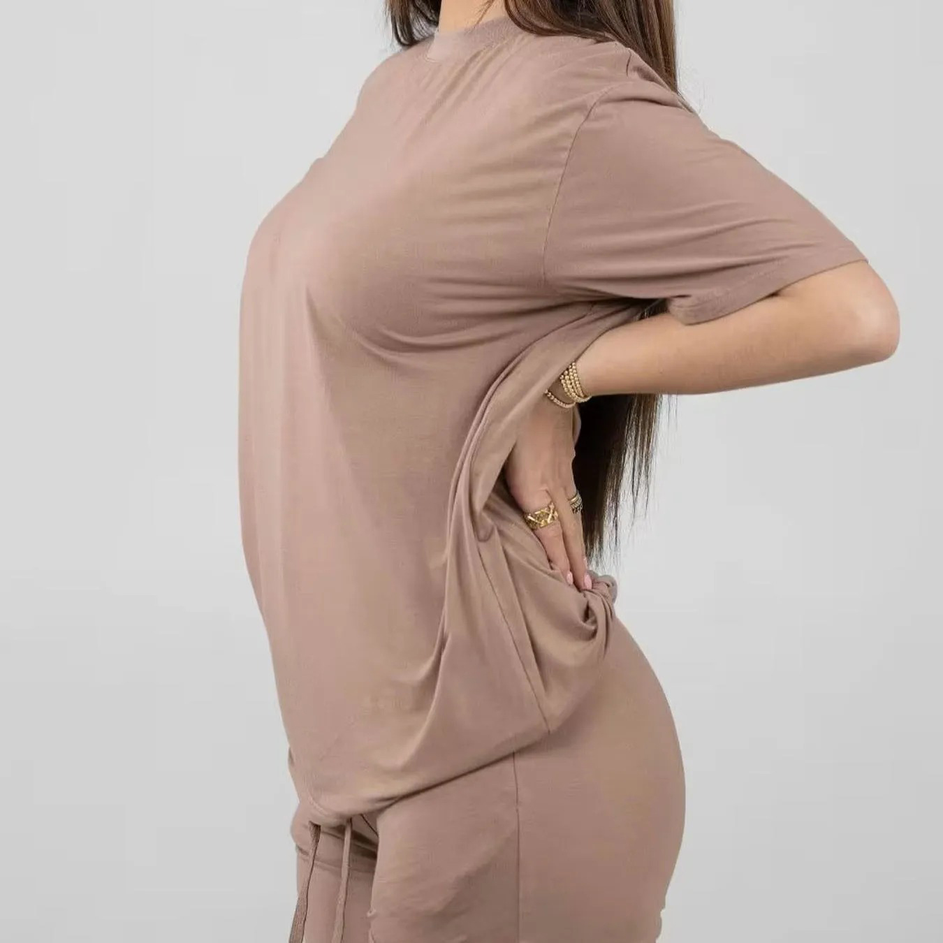 2pcs Women's Oversized Short Sleeve Loungewear