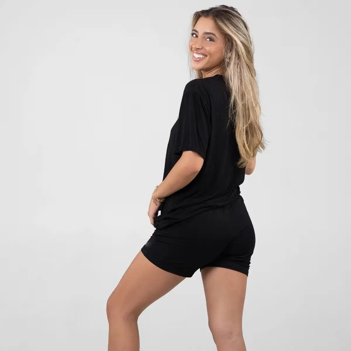 2pcs Women's Oversized Short Sleeve Loungewear