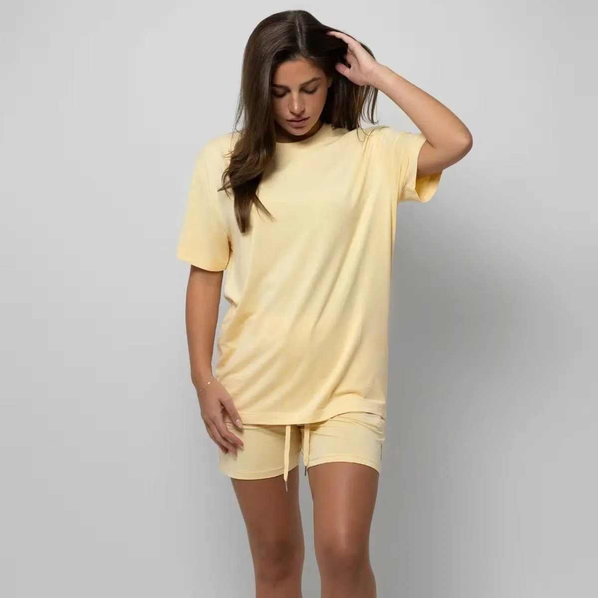 2pcs Women's Oversized Short Sleeve Loungewear