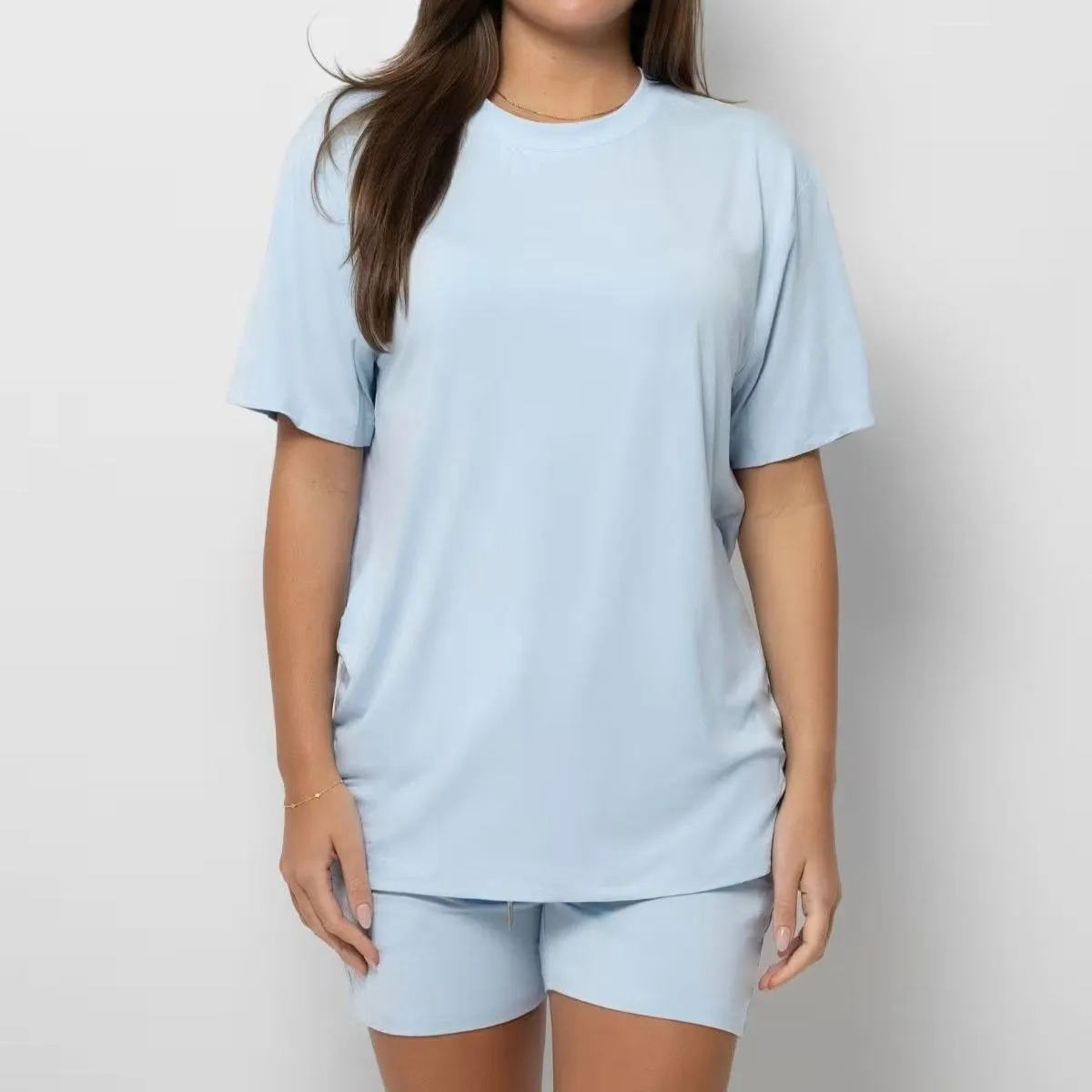 2pcs Women's Oversized Short Sleeve Loungewear