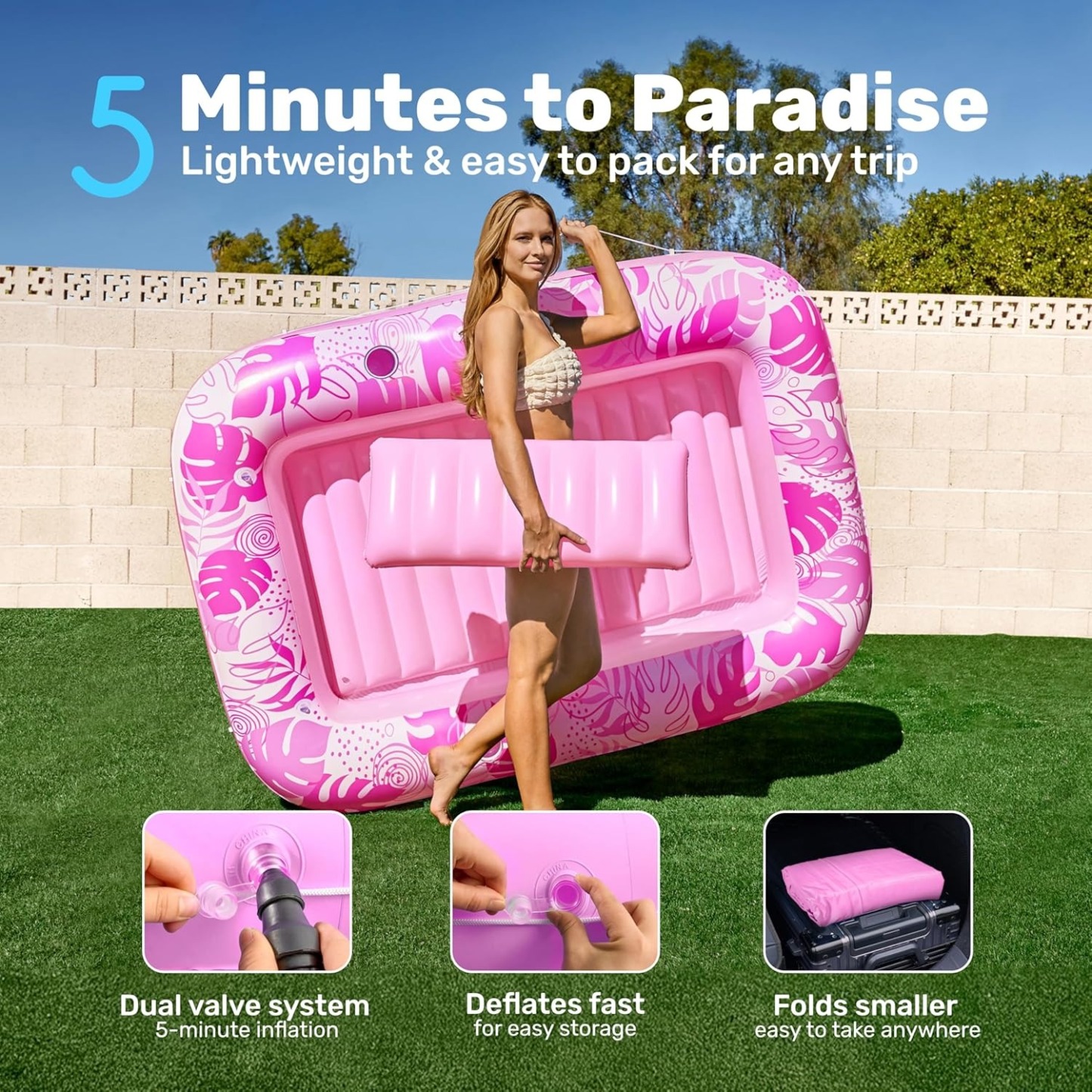 Inflatable Tanning Lounger Pool Float
