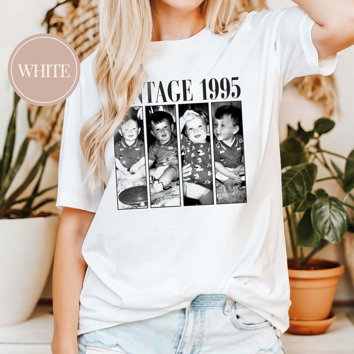 Custom Vintage Collage Photo T-Shirt