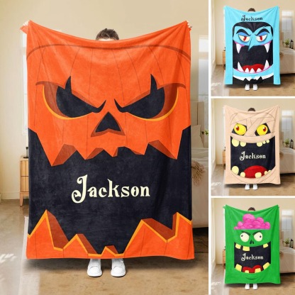 Personalized Halloween Monster Blanket