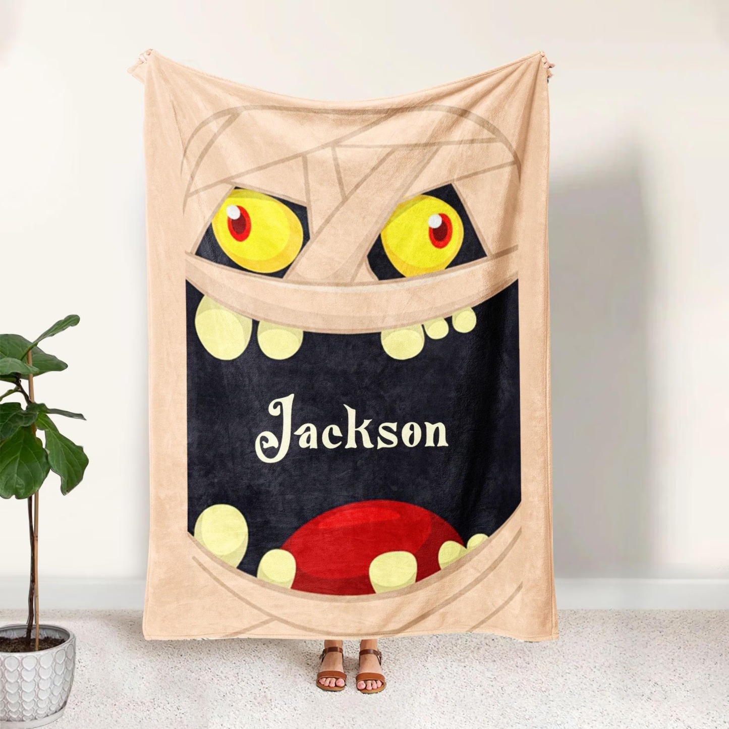 Personalized Halloween Monster Blanket