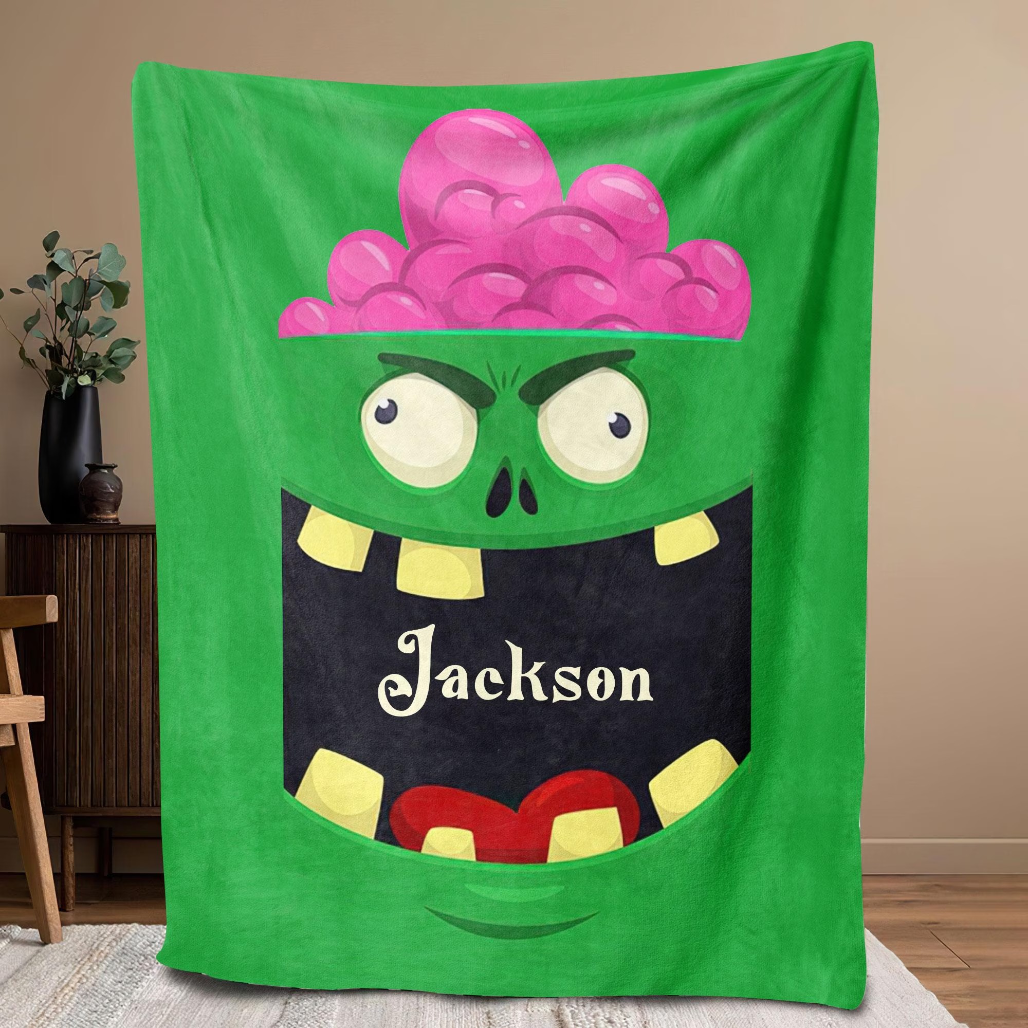 Personalized Halloween Monster Blanket