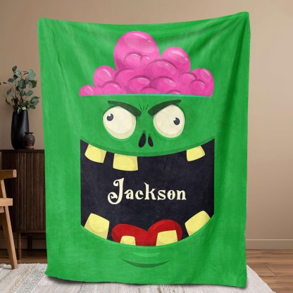 Personalized Halloween Monster Blanket