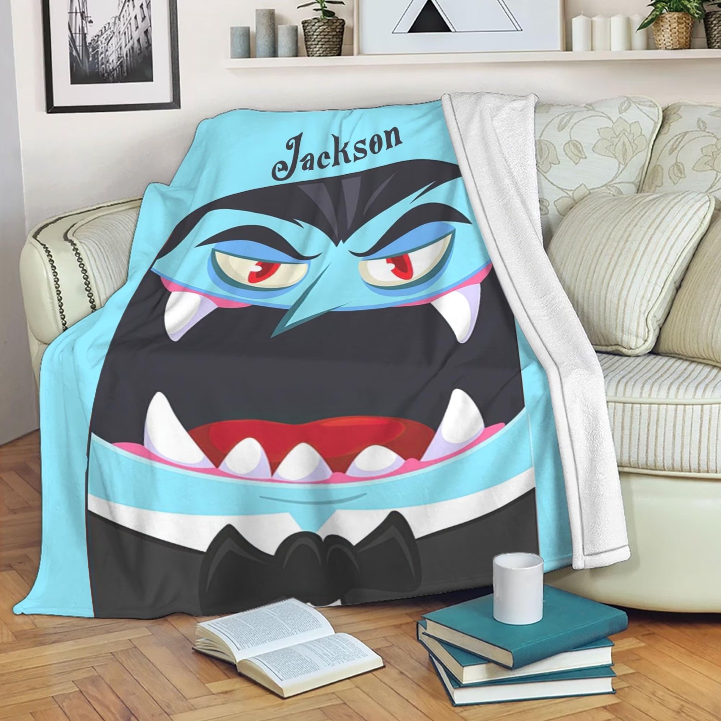 Personalized Halloween Monster Blanket