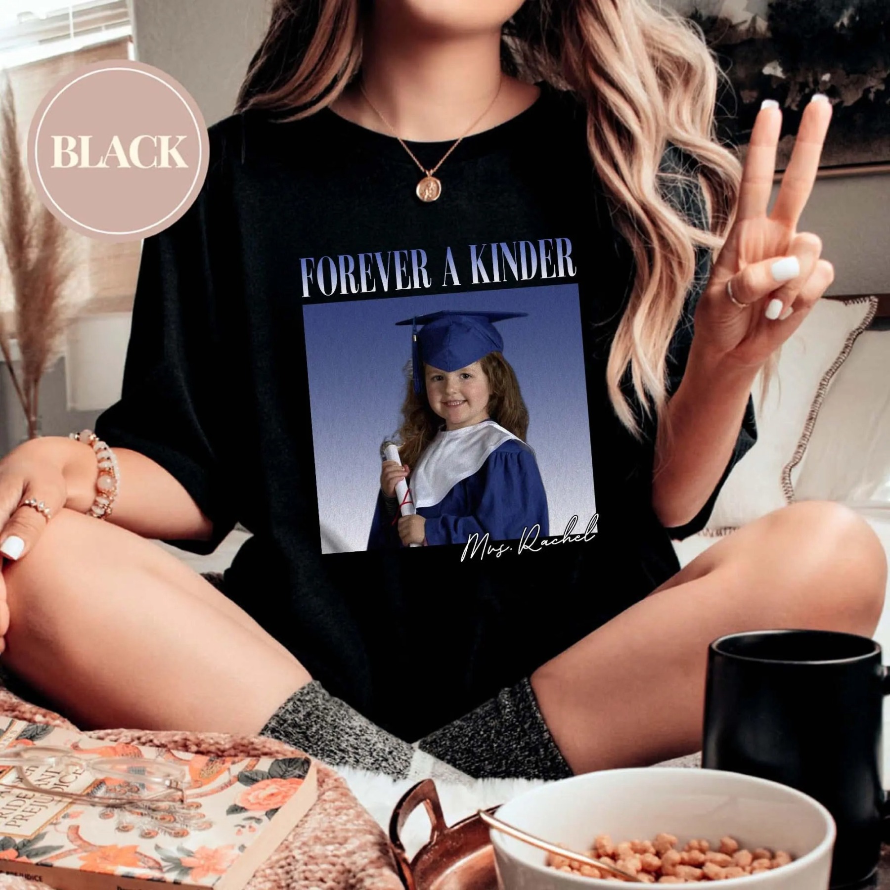 Custom Colorful Background Photo T-Shirt