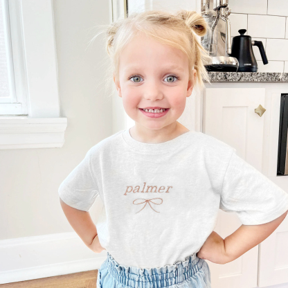 Custom Back to School T-Shirt - Coquette Ribbon