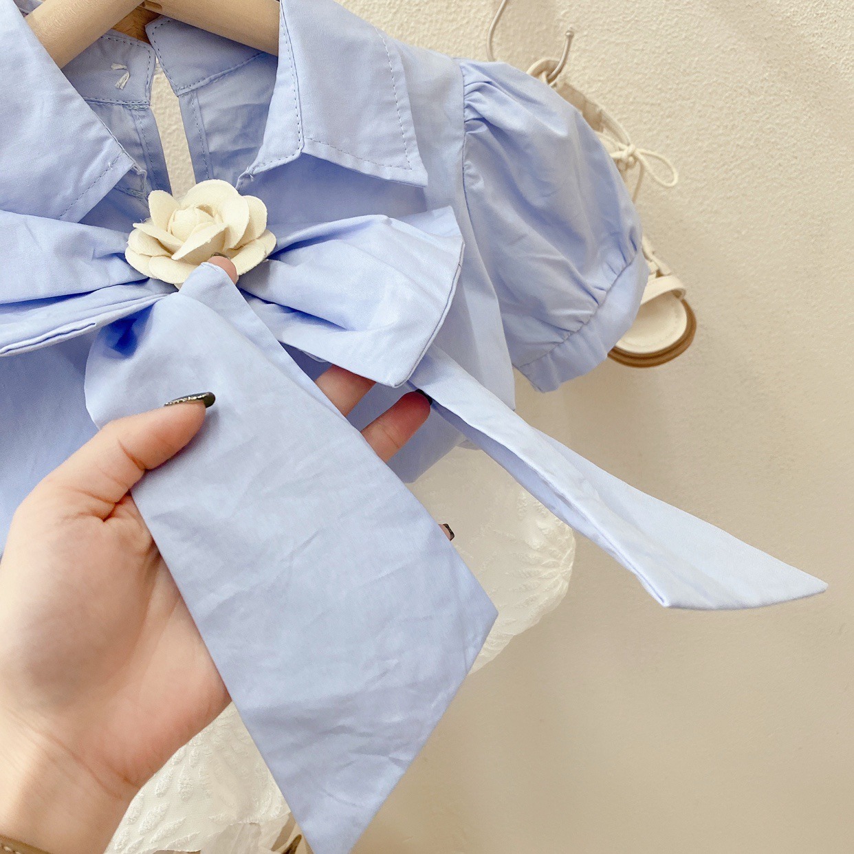 2pcs Toddler Girls Camellia Bow Tie & Bloomers