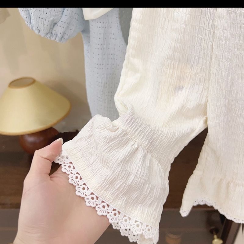 2pcs Toddler Girls Bow Backless Camisole & Flared Pants