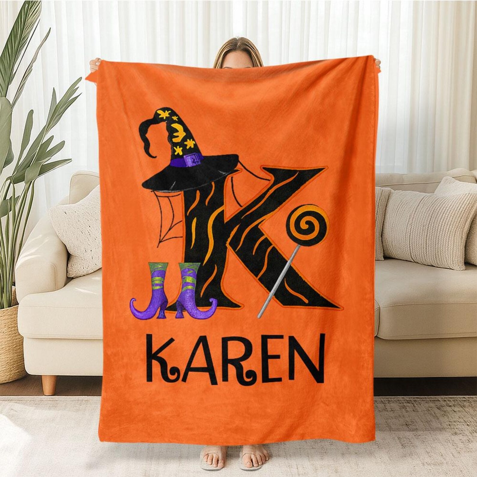 Custom Name Halloween Blanket