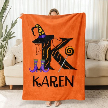 Custom Name Halloween Blanket