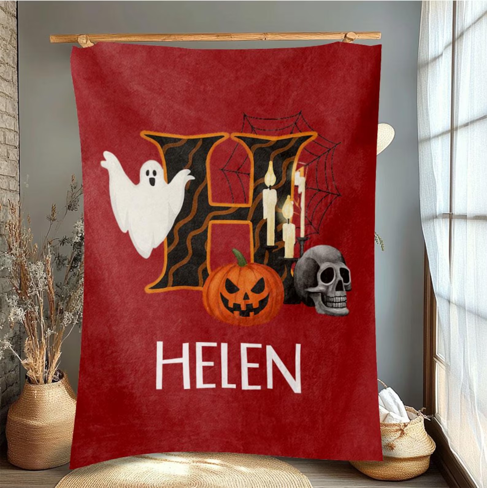 Custom Name Halloween Blanket