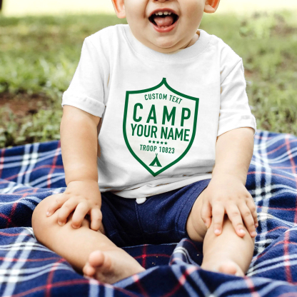 Custom Back to School T-Shirt - Camp Troop Badge