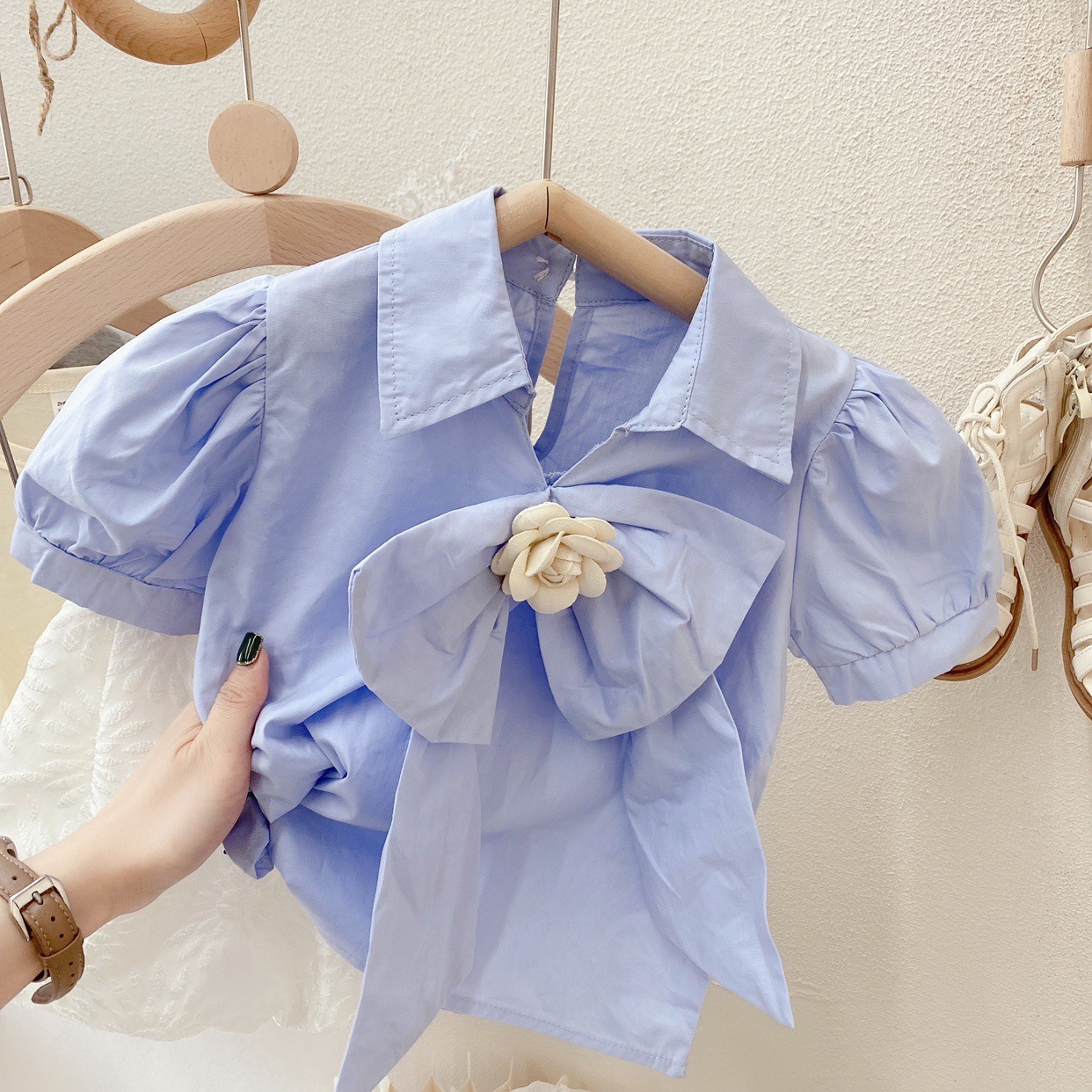 2pcs Toddler Girls Camellia Bow Tie & Bloomers