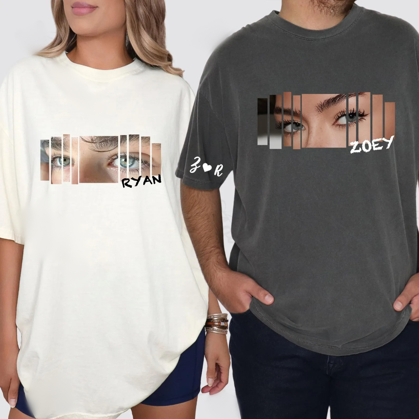 Custom Eyes Shirt, Couples Matching Shirts
