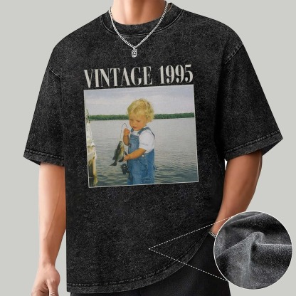 Custom Vintage Photo Birthday T-Shirt