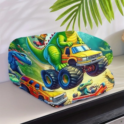 Dinosaur Truck Flannel Blanket