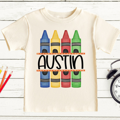 Custom Back to School T-Shirt - Crayon
