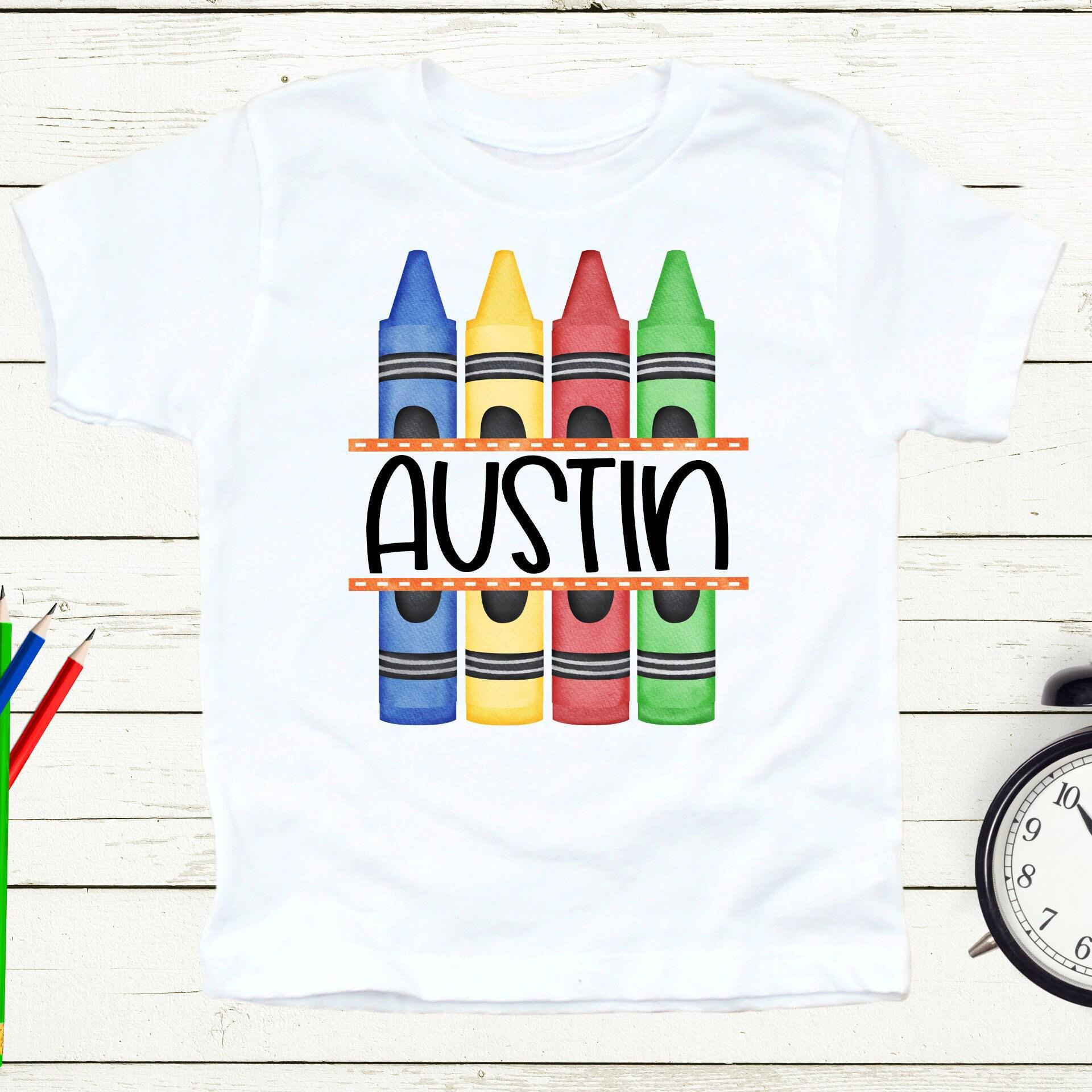 Custom Back to School T-Shirt - Crayon