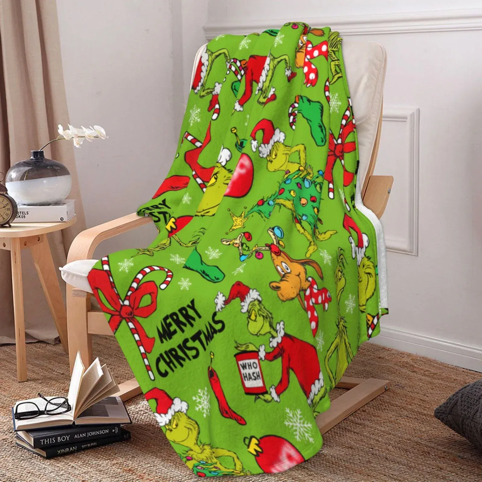 Christmas Grinch Flannel Blankets