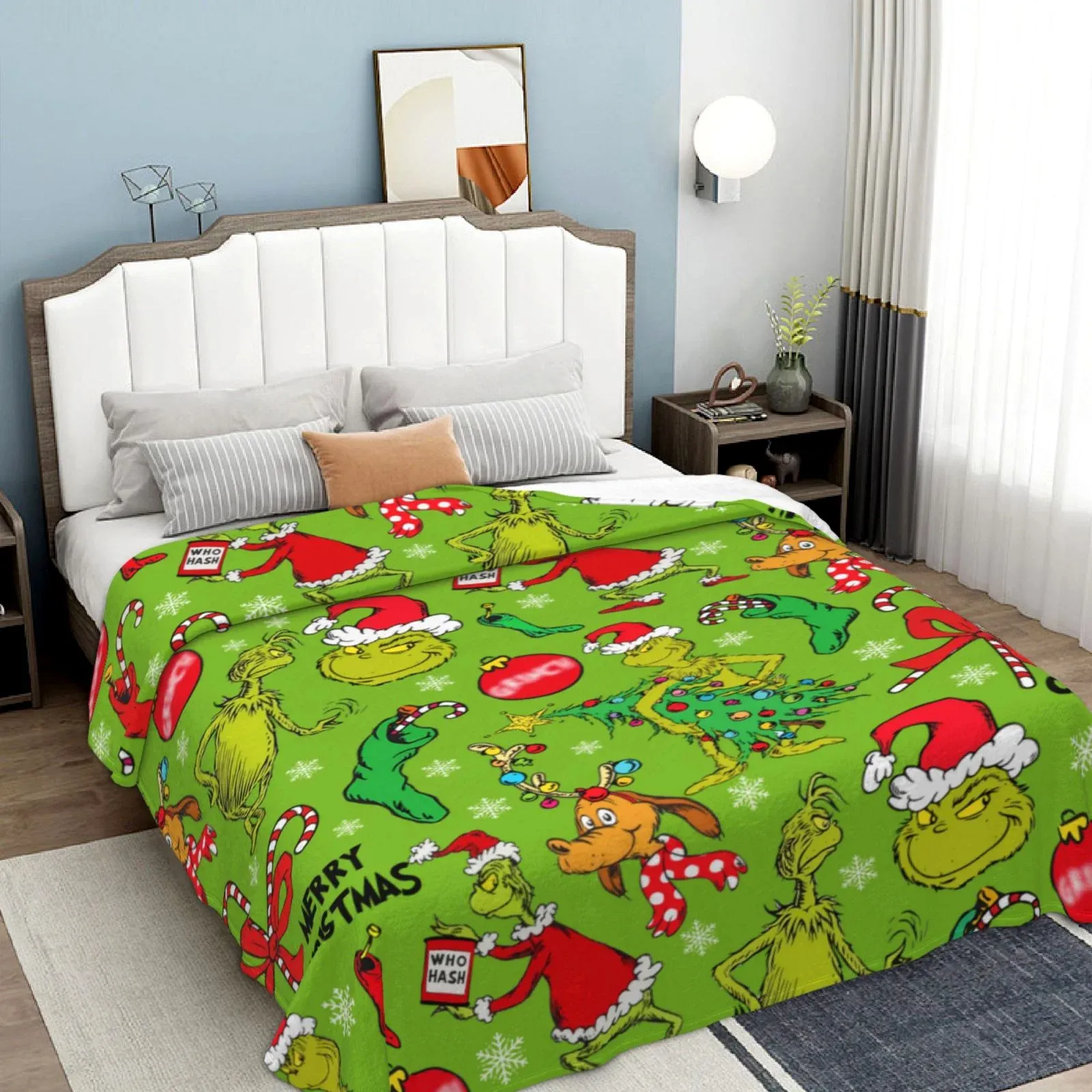 Christmas Grinch Flannel Blankets