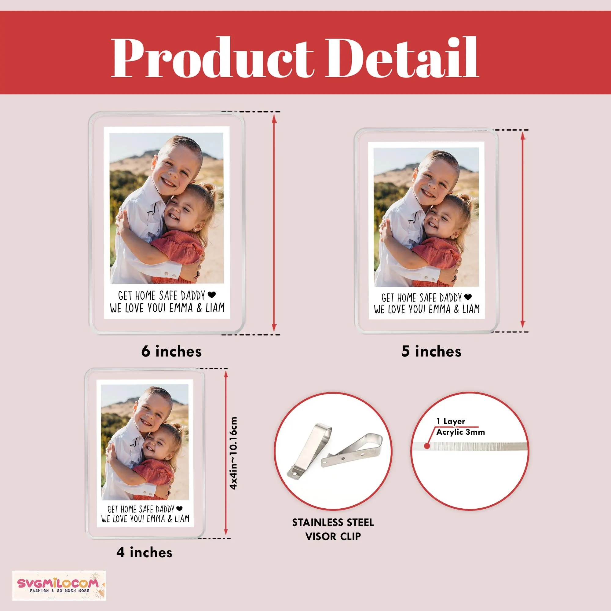 Personalized Photo Car Visor Clip