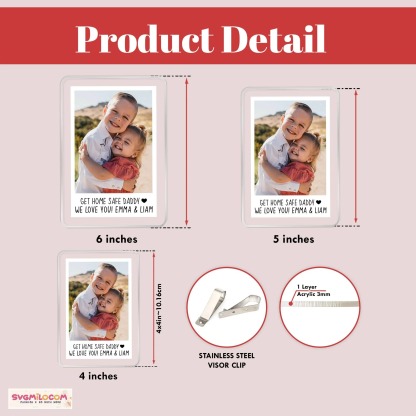 Personalized Photo Car Visor Clip
