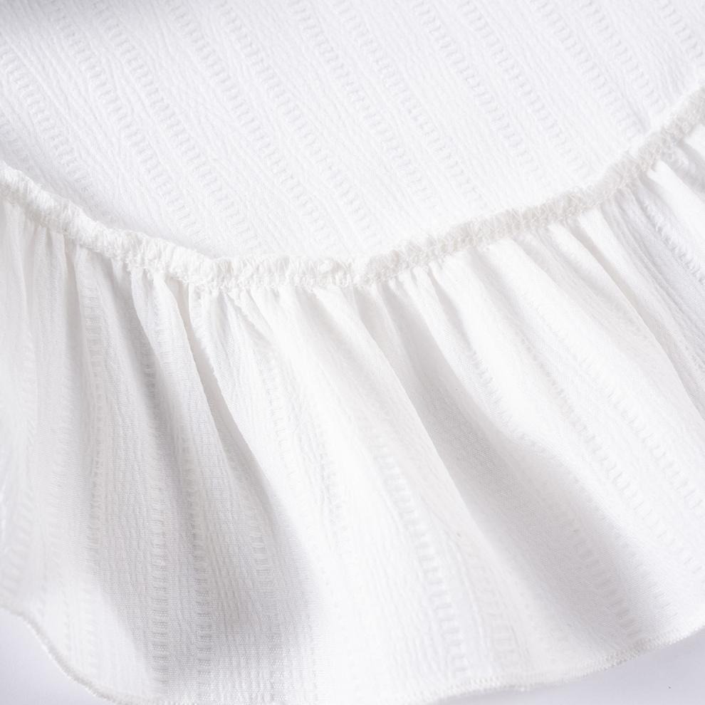 2pcs Toddler Girls Ruffle Puff Sleeve Top & High Waist Ruffle Hem Skirt