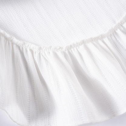 2pcs Toddler Girls Ruffle Puff Sleeve Top & High Waist Ruffle Hem Skirt