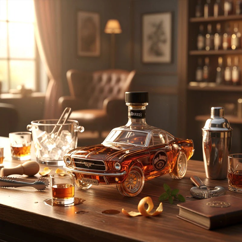 Mustang Whiskey Decanter – Luxury Car-Inspired Glass Bottle 🥃🐎