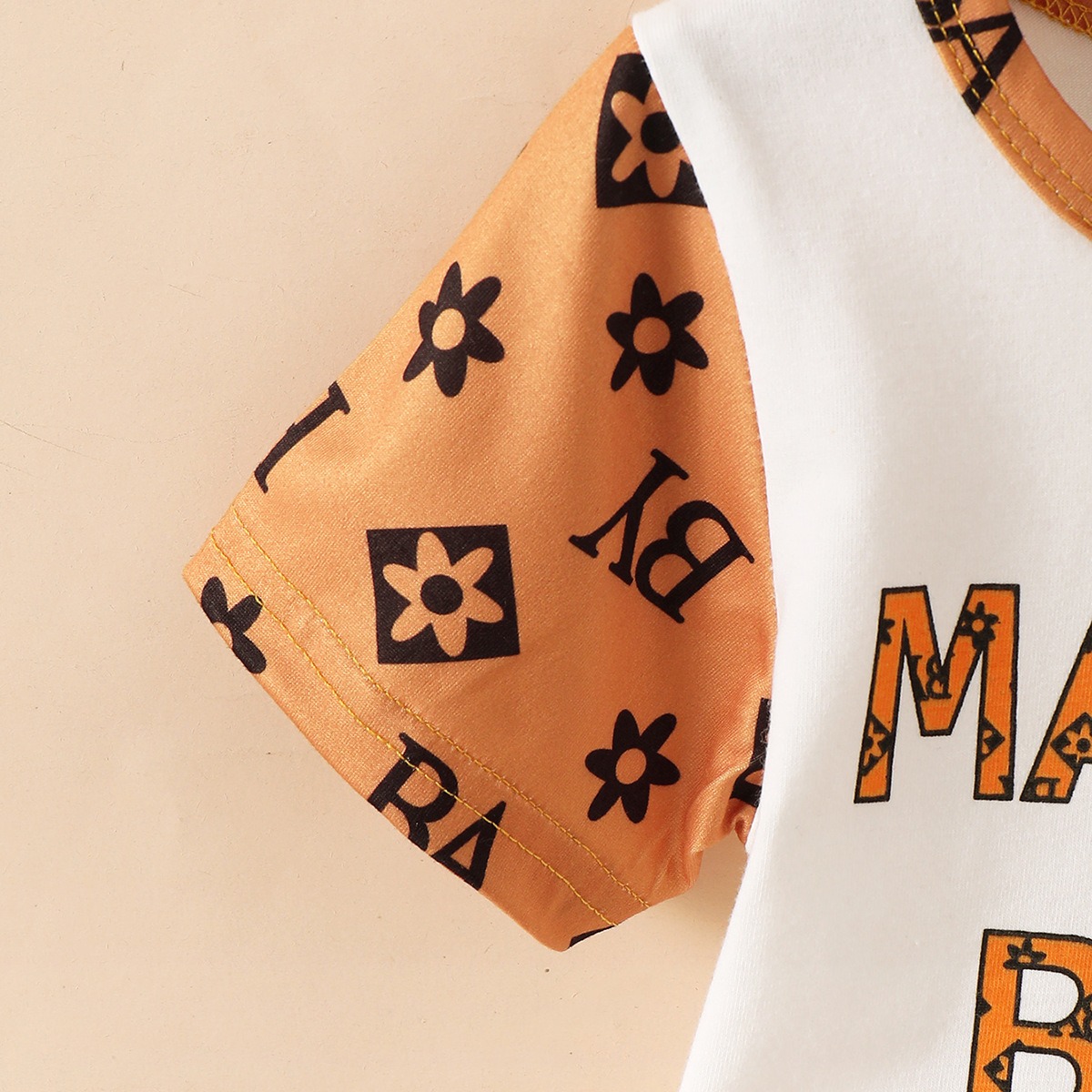 2pcs Baby Boy Color-Block Print Tee & All-Over Floral Shorts