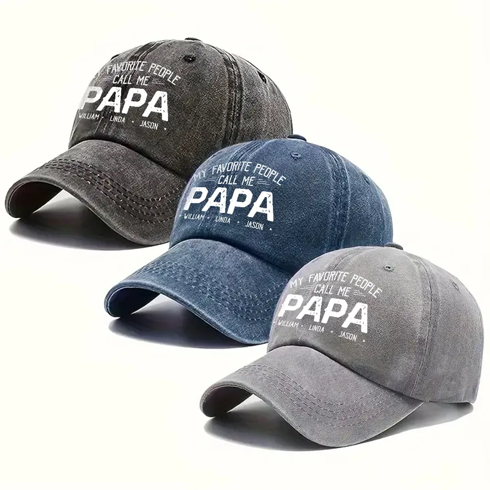 Personalized Custom Vintage Washed Denim Cap