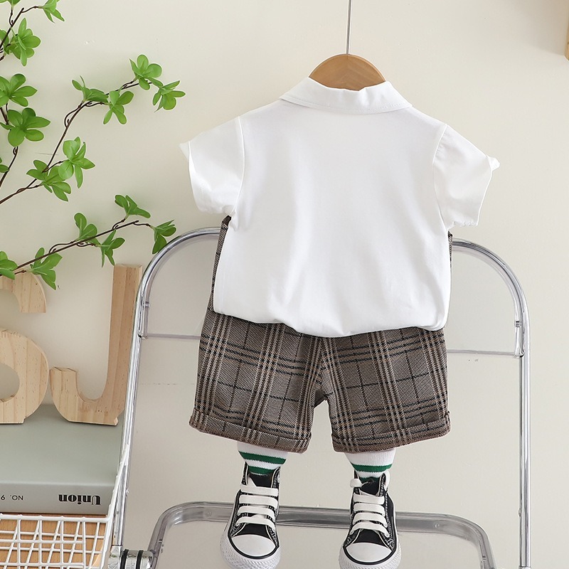 2pcs Toddler Boys Vest & Suit Short Sleeve Shorts