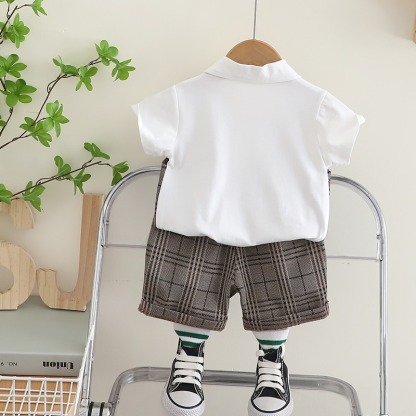 2pcs Toddler Boys Vest & Suit Short Sleeve Shorts