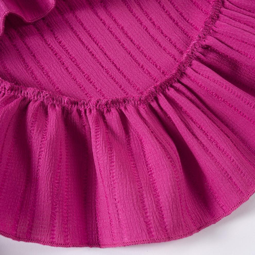 2pcs Toddler Girls Ruffle Puff Sleeve Top & High Waist Ruffle Hem Skirt